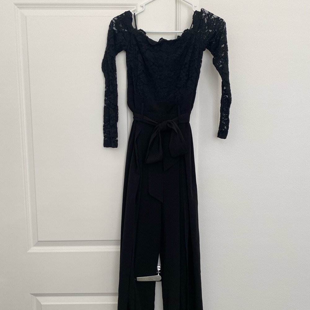 Express- Size: S Black lace top jumpsuit